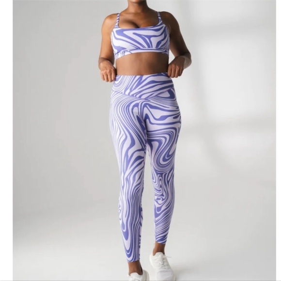 Balance Athletica Vitality Ascend High Waist Leggings Chrysalis Swirl Purple - Picture 1 of 5